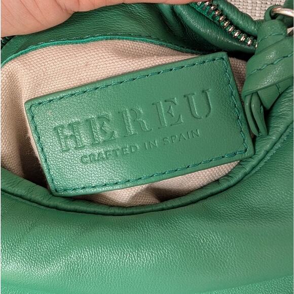 HEREU Green Espiga Mini Braided Leather Top-Handle Crossbody Bag - Picture 4 of 6